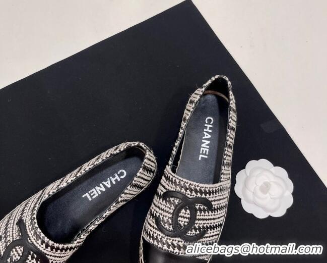 Purchase Chanel Braided Espadrilles Flat Black 723007