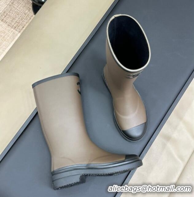 Pretty Style Chanel Rubber High Rain Boots Grey 230016