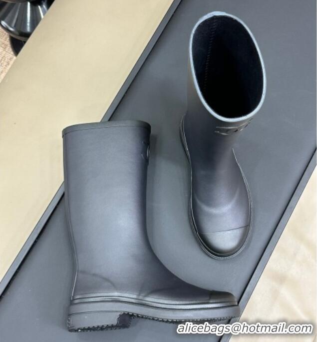 Unique Discount Chanel Rubber High Rain Boots Black 7230017