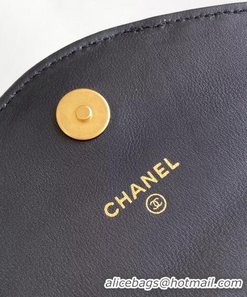 Top Quality Chanel Heart Patent Calfskin Wallet On Chain WOC AP4013 Black 2024