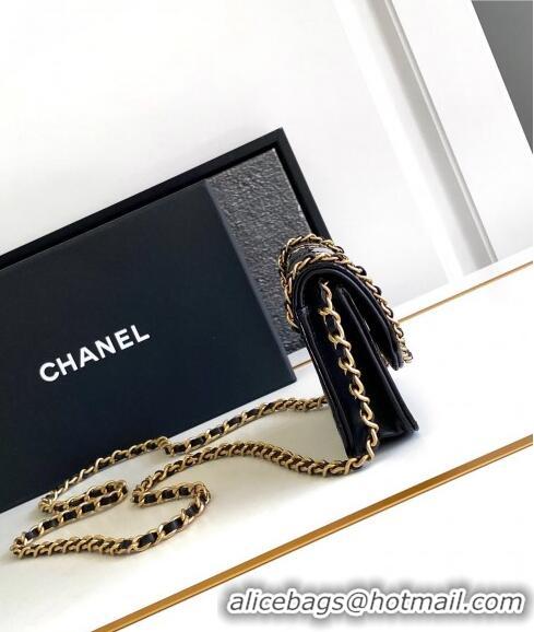 Promotional Chanel Heart Patent Calfskin Clutch with Chain AP4014 Black 2024