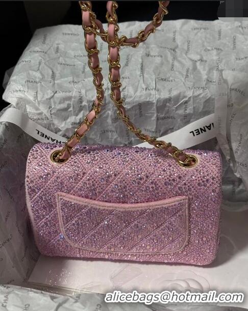 Top Quality Chanel Mini Classic Flap bag with Strass A69900 Pink 2024