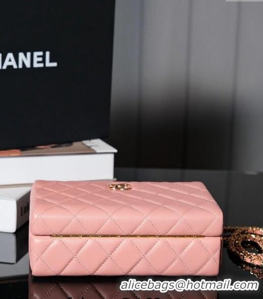 Famous Brand Chanel Lambskin Vanity Case Bag 2025A Light Pink