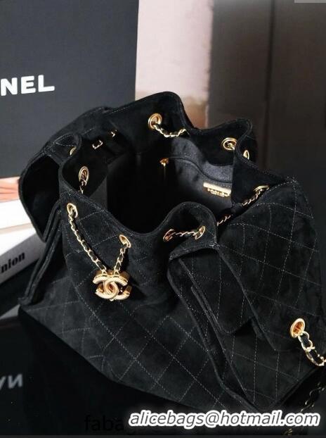 Buy Top Grade Chanel Suede Shopping Bag 2025C Black