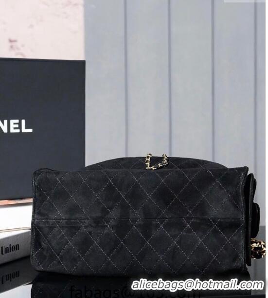 Buy Top Grade Chanel Suede Shopping Bag 2025C Black