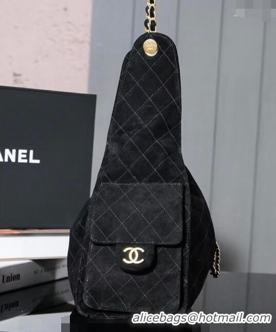 Buy Top Grade Chanel Suede Shopping Bag 2025C Black