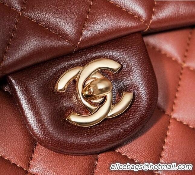 Good Taste Chanel Gradient Lambskin Classic 11.12 Flap Bag A01112 Brown 2024