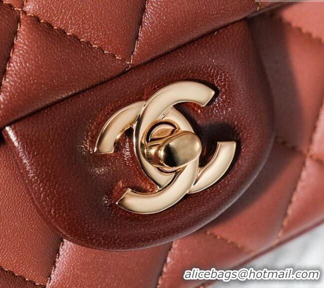 Top Design Chanel Gradient Lambskin Classic Mini Flap Bag A69900 Brown 2024