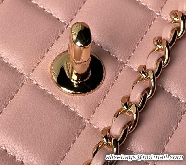 Shop Cheap Chanel Lambskin Clutch with Chain and Pearls Top handle AP3954 Light Pink 2024