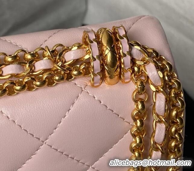 Most Popular Chanel Shiny Lambskin Mini Bag with Chain AS4972 Light Pink 2024