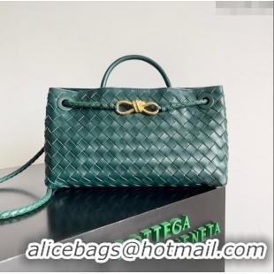 Super Quality Bottega Veneta Small East/West Andiamo Top Handle Bag in Intrecciato Leather 754990 Green 2024