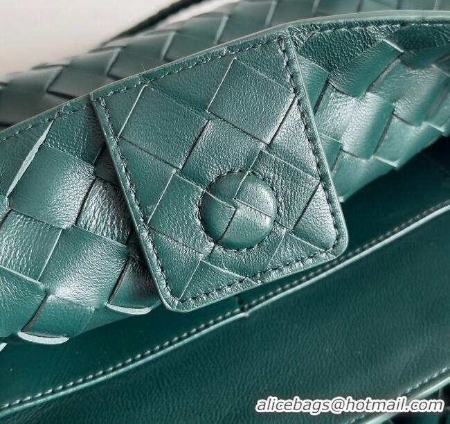 Super Quality Bottega Veneta Small East/West Andiamo Top Handle Bag in Intrecciato Leather 754990 Green 2024