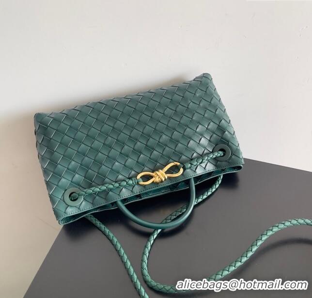 Super Quality Bottega Veneta Small East/West Andiamo Top Handle Bag in Intrecciato Leather 754990 Green 2024