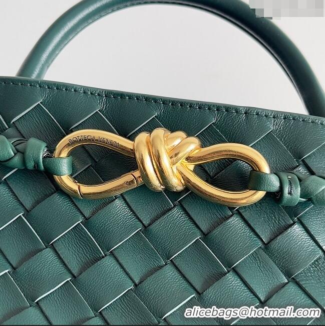 Super Quality Bottega Veneta Small East/West Andiamo Top Handle Bag in Intrecciato Leather 754990 Green 2024