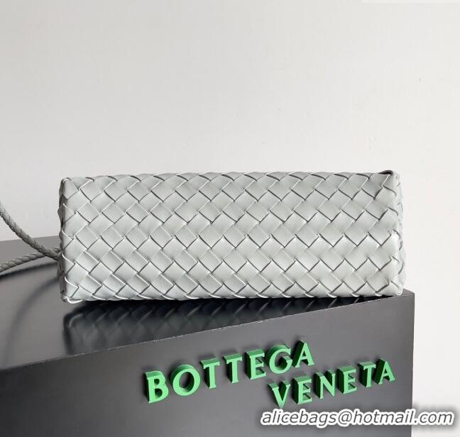 Top Quality Bottega Veneta Small East/West Andiamo Top Handle Bag in Intrecciato Leather 754990 Light Grey 2024