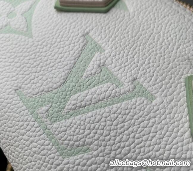 Grade Quality Louis Vuitton Nano Speedy Mini Bag in Bicolor Monogram Leather M24169 White/Green 2024