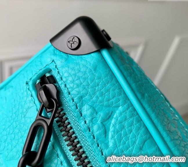 ​Top Design Louis Vuitton Mini Soft Trunk Bag in Taurillon Monogram Leather M11673 Turquoise Blue 2024