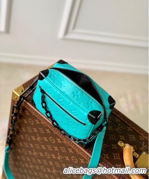 ​Top Design Louis Vuitton Mini Soft Trunk Bag in Taurillon Monogram Leather M11673 Turquoise Blue 2024