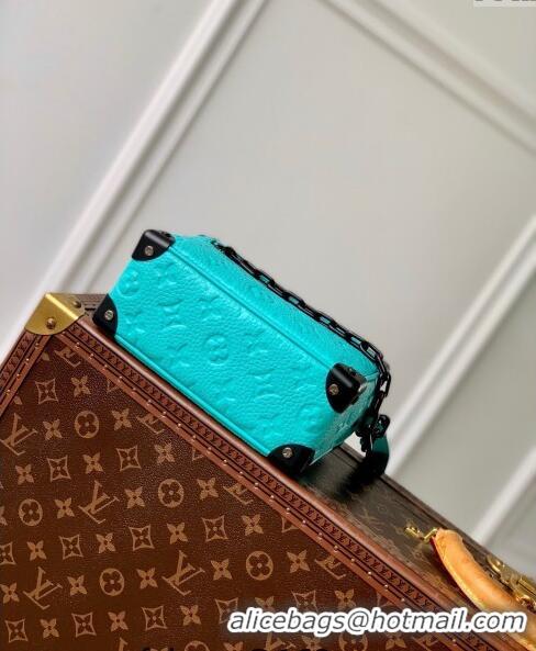 ​Top Design Louis Vuitton Mini Soft Trunk Bag in Taurillon Monogram Leather M11673 Turquoise Blue 2024