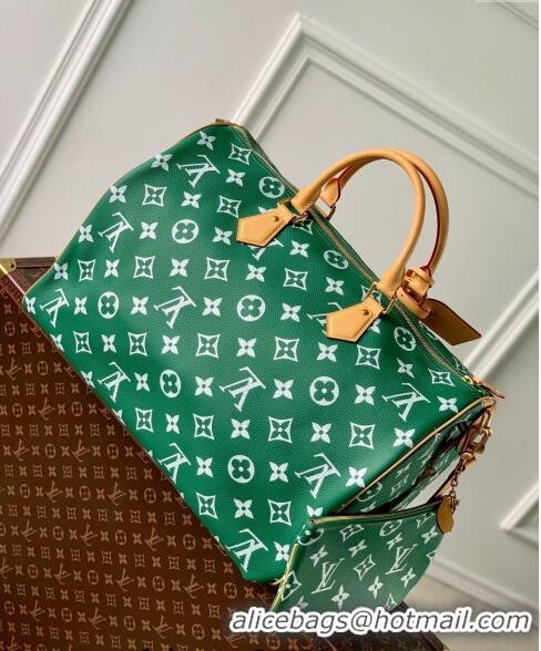 Luxurious Louis Vuitton Speedy P9 Bandouliere 50 Travel Bag in Soft calfskin M46991 Vert Green 2024