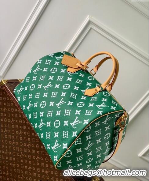 Luxurious Louis Vuitton Speedy P9 Bandouliere 50 Travel Bag in Soft calfskin M46991 Vert Green 2024