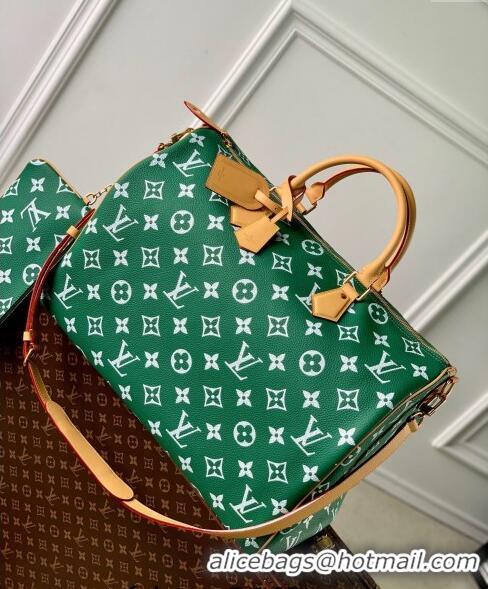 Luxurious Louis Vuitton Speedy P9 Bandouliere 50 Travel Bag in Soft calfskin M46991 Vert Green 2024