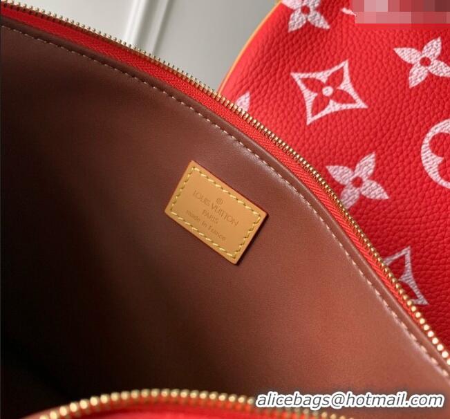 Top Design Louis Vuitton Speedy P9 Bandouliere 50 Travel Bag in Soft calfskin M46961 Red 2024