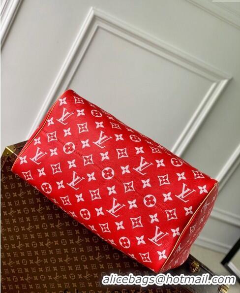 Top Design Louis Vuitton Speedy P9 Bandouliere 50 Travel Bag in Soft calfskin M46961 Red 2024