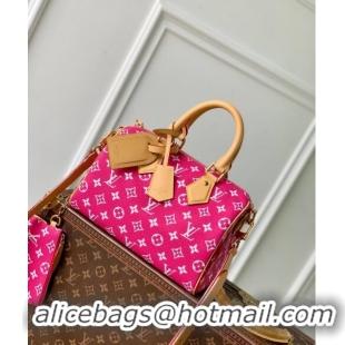 Super Quality Louis Vuitton Speedy P9 Bandouliere 25 Bag in Soft Calfskin M11562 Dark Pink 2024 Runway