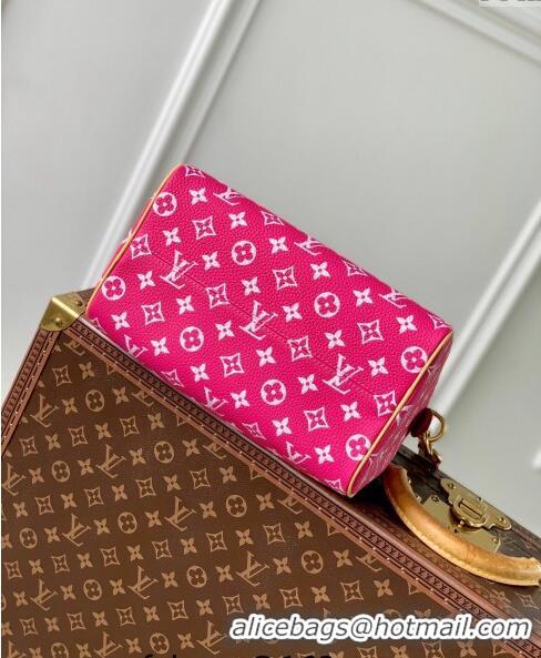 Super Quality Louis Vuitton Speedy P9 Bandouliere 25 Bag in Soft Calfskin M11562 Dark Pink 2024 Runway