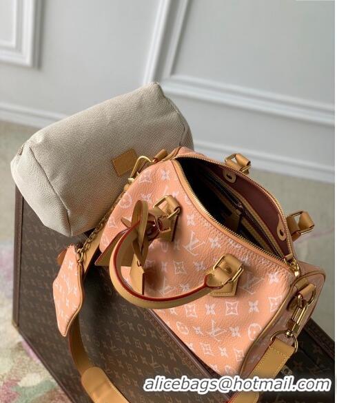 Top Grade Louis Vuitton Speedy P9 Bandouliere 25 Bag in Soft Calfskin M24424 Light Pink 2024 Runway