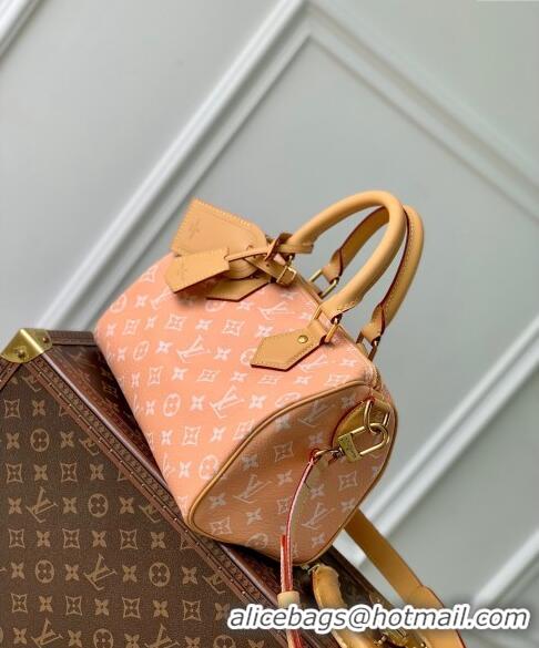 Top Grade Louis Vuitton Speedy P9 Bandouliere 25 Bag in Soft Calfskin M24424 Light Pink 2024 Runway