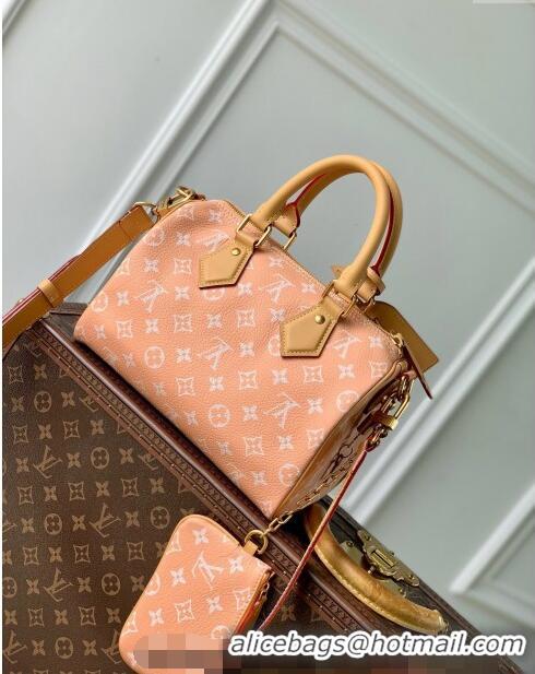 Top Grade Louis Vuitton Speedy P9 Bandouliere 25 Bag in Soft Calfskin M24424 Light Pink 2024 Runway