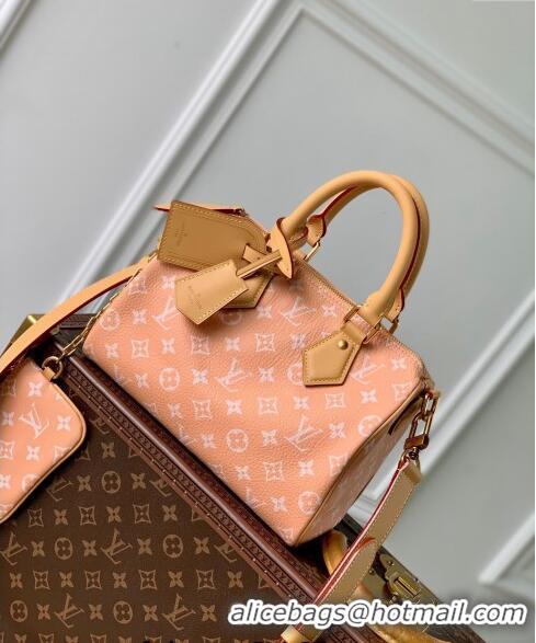 Top Grade Louis Vuitton Speedy P9 Bandouliere 25 Bag in Soft Calfskin M24424 Light Pink 2024 Runway