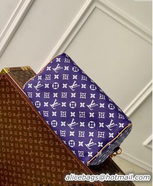 Top Grade Louis Vuitton RUNWAY Speedy P9 Bandouliere 40 Bag in Soft Calfskin M24417 Amethyst Purple 2024