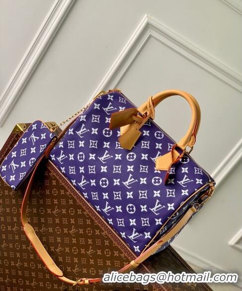 Top Grade Louis Vuitton RUNWAY Speedy P9 Bandouliere 40 Bag in Soft Calfskin M24417 Amethyst Purple 2024