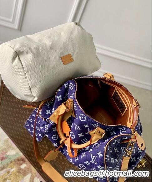 Top Grade Louis Vuitton RUNWAY Speedy P9 Bandouliere 40 Bag in Soft Calfskin M24417 Amethyst Purple 2024