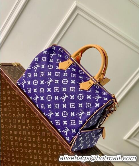 Top Grade Louis Vuitton RUNWAY Speedy P9 Bandouliere 40 Bag in Soft Calfskin M24417 Amethyst Purple 2024