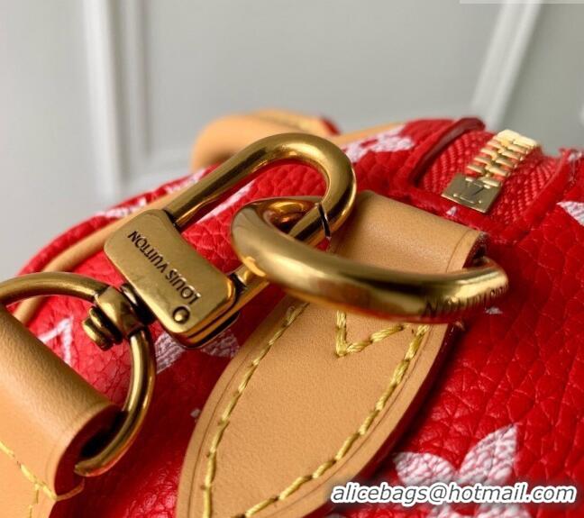 Best Price Louis Vuitton Speedy P9 Bandouliere 18 Bag in Soft calfskin M24419 Red 2024 Runway