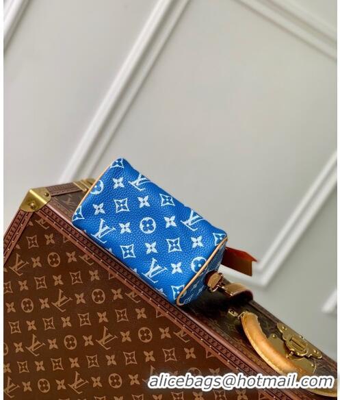 Famous Brand Louis Vuitton Speedy P9 Bandouliere 18 Bag in Soft calfskin M24419 Bleu Blue 2024 Runway