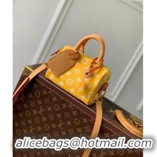 Shop Best Louis Vuitton Speedy P9 Bandouliere 18 Bag in Soft calfskin Jaune Yellow M24419 2024 Runway