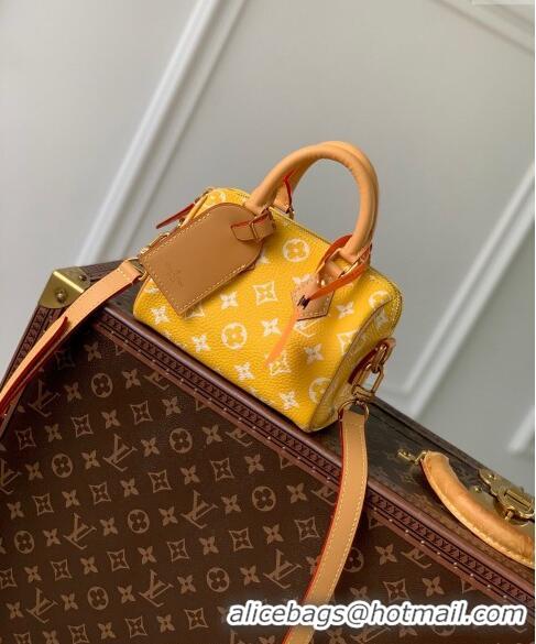 Shop Best Louis Vuitton Speedy P9 Bandouliere 18 Bag in Soft calfskin Jaune Yellow M24419 2024 Runway