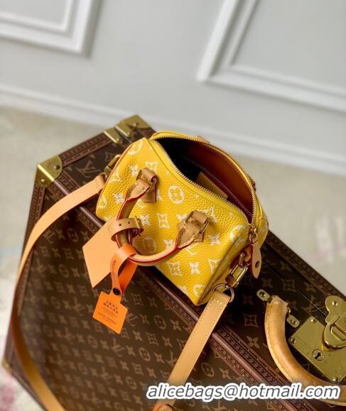 Shop Best Louis Vuitton Speedy P9 Bandouliere 18 Bag in Soft calfskin Jaune Yellow M24419 2024 Runway