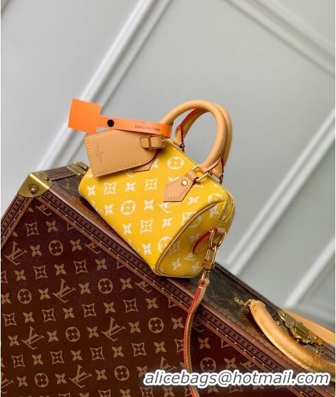 Shop Best Louis Vuitton Speedy P9 Bandouliere 18 Bag in Soft calfskin Jaune Yellow M24419 2024 Runway