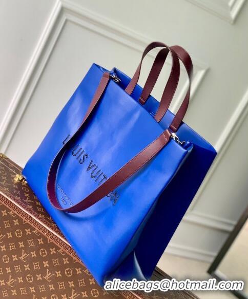 Famous Brand Louis Vuitton Shopper Tote MM bag in Calf Leather M24457 Blue 2024