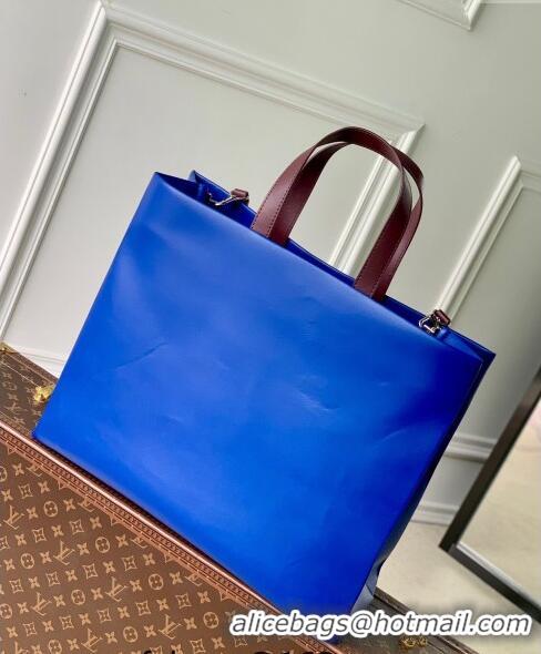 Famous Brand Louis Vuitton Shopper Tote MM bag in Calf Leather M24457 Blue 2024