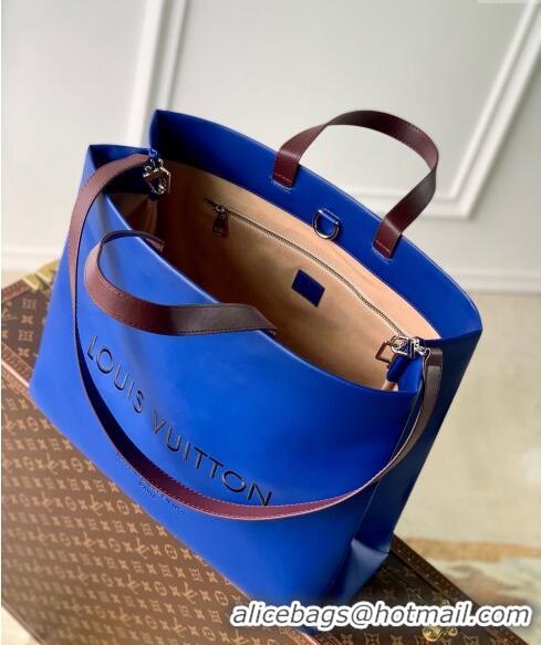 Famous Brand Louis Vuitton Shopper Tote MM bag in Calf Leather M24457 Blue 2024