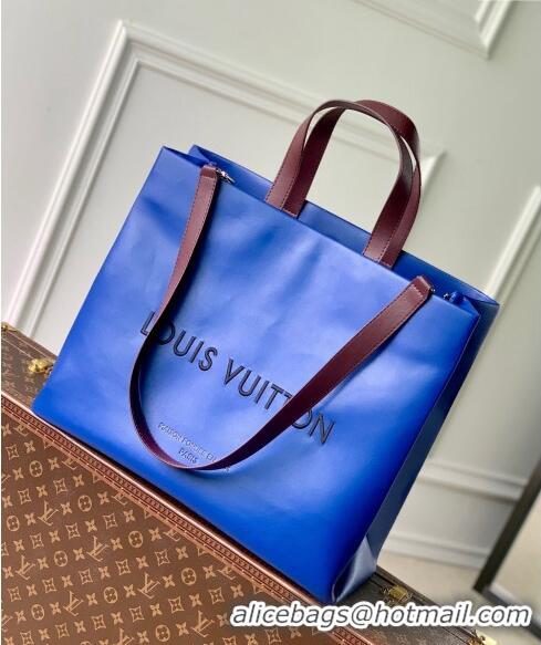 Famous Brand Louis Vuitton Shopper Tote MM bag in Calf Leather M24457 Blue 2024