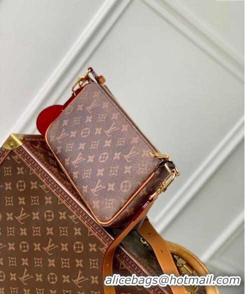 Top Grade Louis Vuitton Pochette Accessoire XL Bag in Monogram Dust Canvas with Tassel Strap M11623 2024