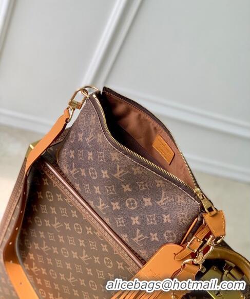 Top Grade Louis Vuitton Pochette Accessoire XL Bag in Monogram Dust Canvas with Tassel Strap M11623 2024